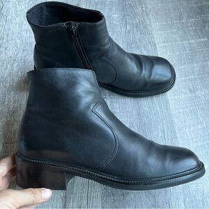 Easentials Leather Booties Black Size 8